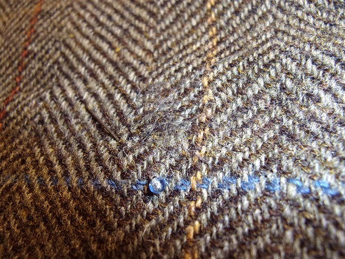 Harris Tweed Sakko graugruen nachher